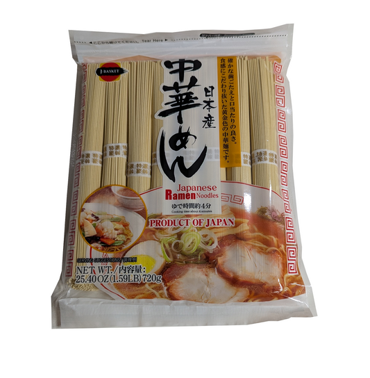 Packaging of Japanese Ramen Noodles with branding and product details on a white background